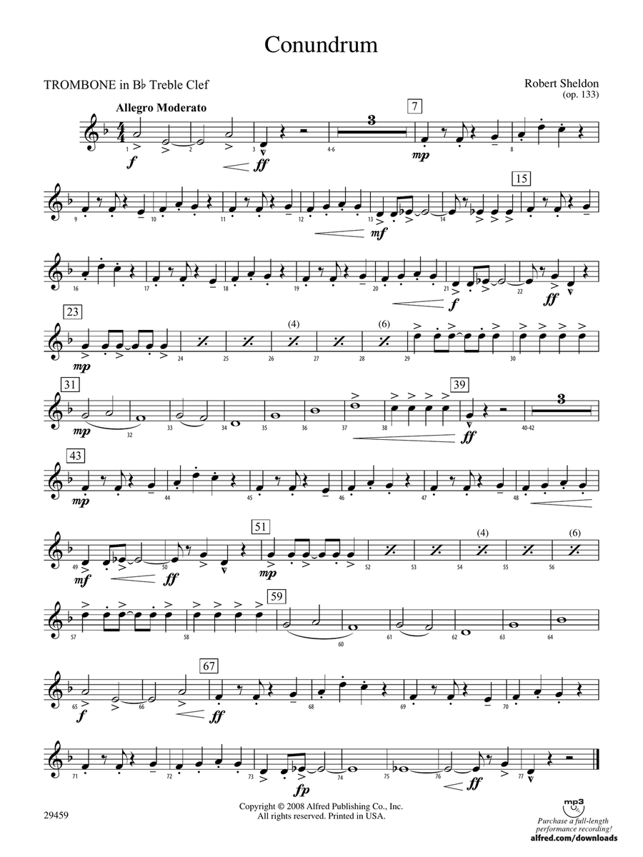 Conundrum: (World Part) 1st B-flat Trombone T.C.