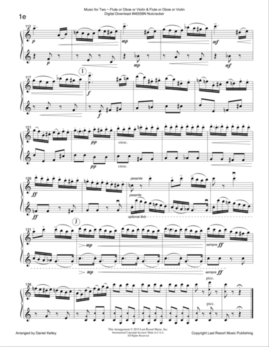 The Nutcracker - Duet - for Flute or Oboe or Violin & Flute or Oboe or Violin - Music for Two Small Ensemble scores gallery preview page 6