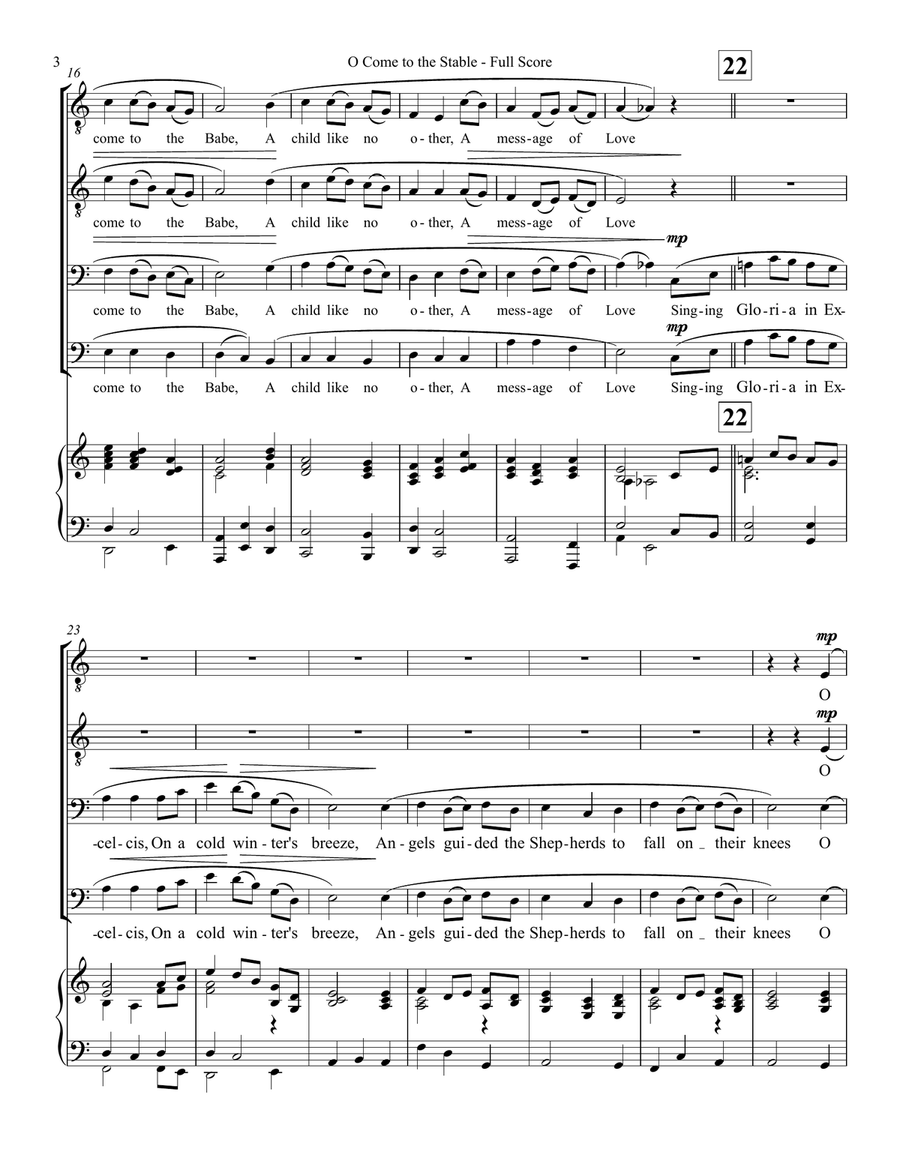 O Come to the Stable - TTBB choir TTBB scores gallery preview page 4