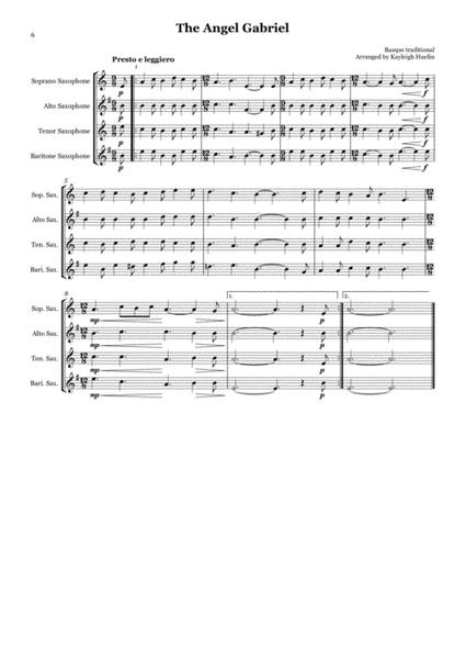 Christmas Carol Selection vol. 1 for SATB Saxophone quartet image number null