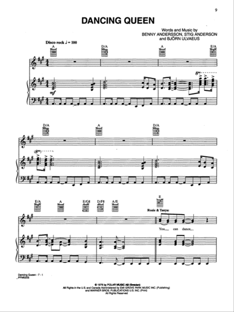 Mamma Mia! - Vocal Selections Piano, Vocal, Guitar scores gallery preview page 3