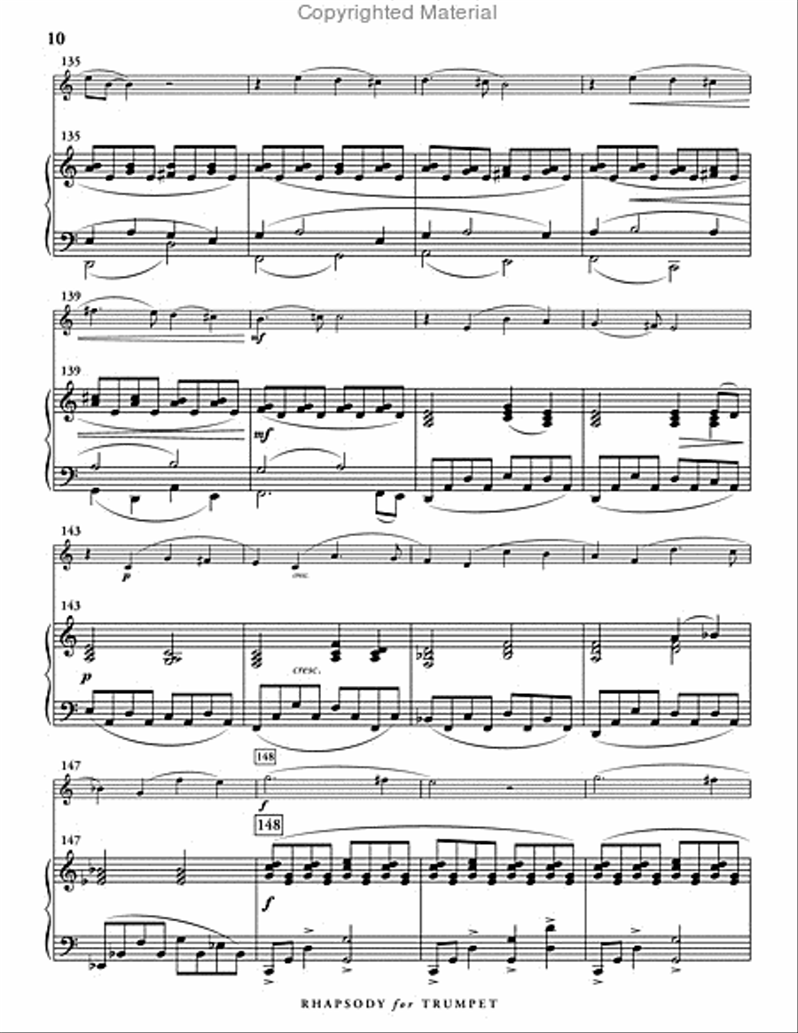 Rhapsody for Trumpet (score & 1 part) Trumpet Solo scores gallery preview page 11
