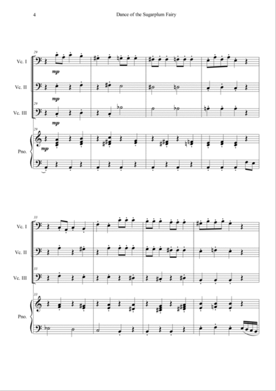 Nutcracker Op.71a - Dance Of The Sugarplum Fairy Piano Quartet scores gallery preview page 4