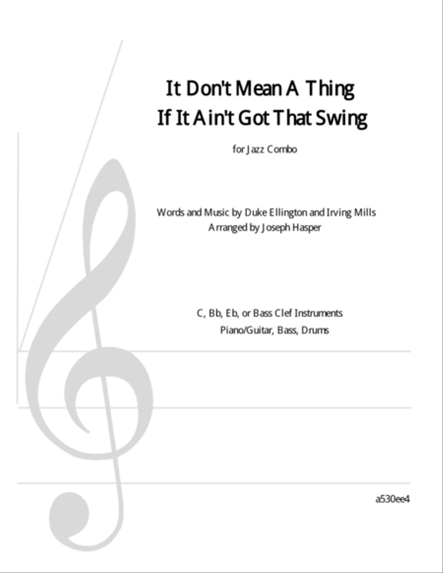 It Don't Mean A Thing (If It Ain't Got That Swing) Jazz Ensemble scores gallery preview page 1