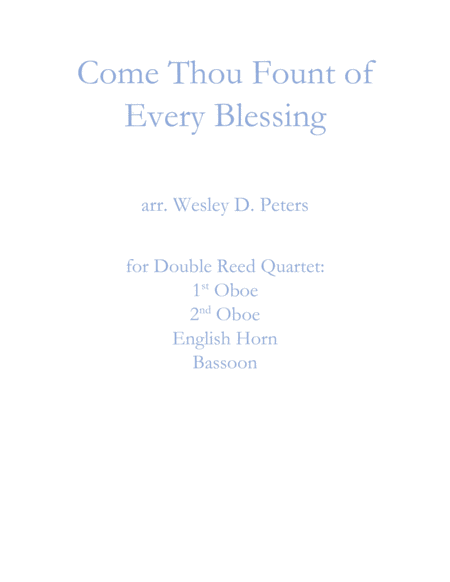 Come Thou Fount of Every Blessing (Double Reed Quartet) image number null