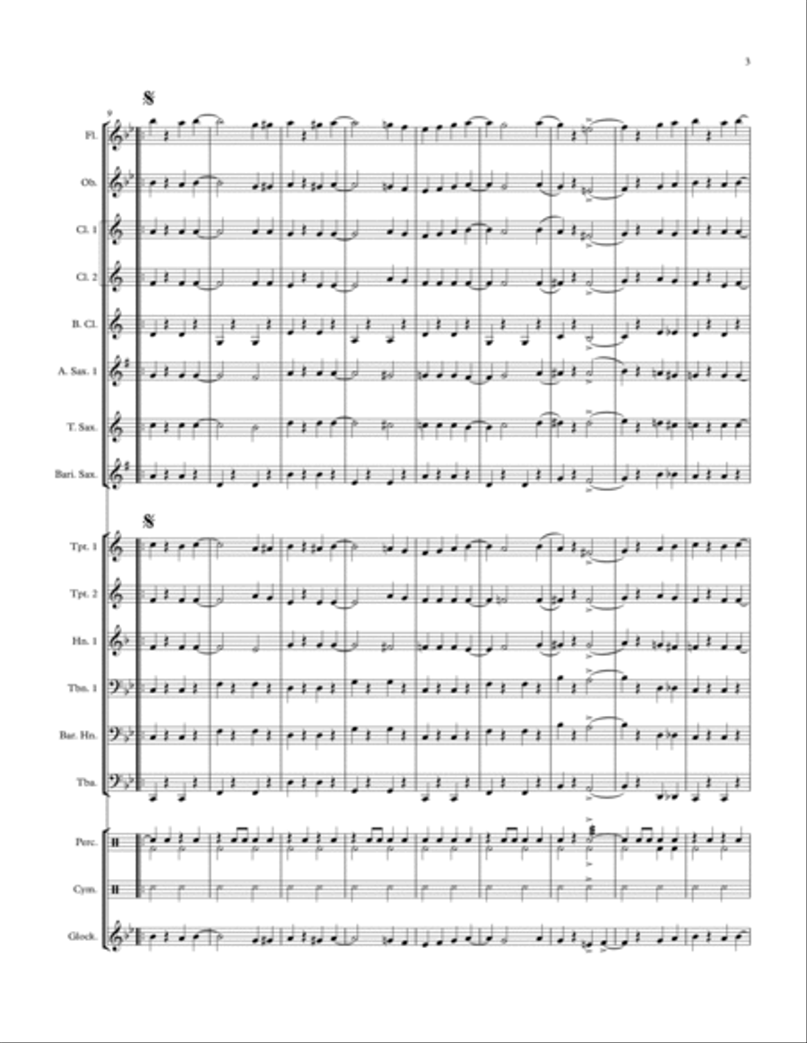 Festive March Concert Band scores gallery preview page 3