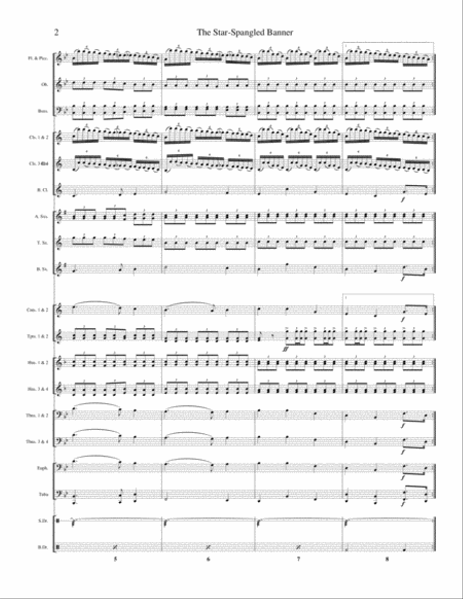 The Star Spangled Banner (From The International Congress) arr. John Phillip Sousa Concert Band scores gallery preview page 2