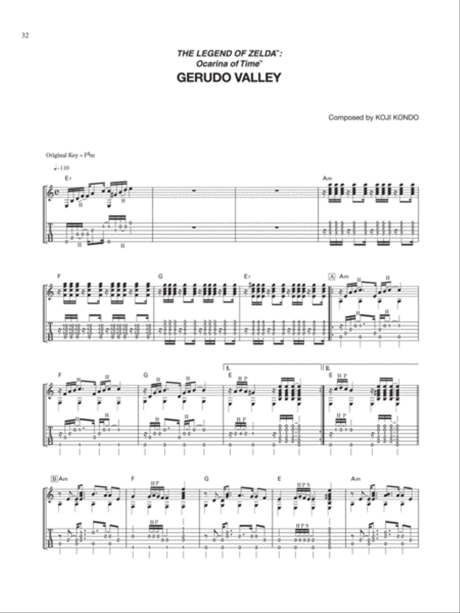 The Legend of Zelda™: Ocarina of Time™ Gerudo Valley Electric Guitar scores gallery preview page 1