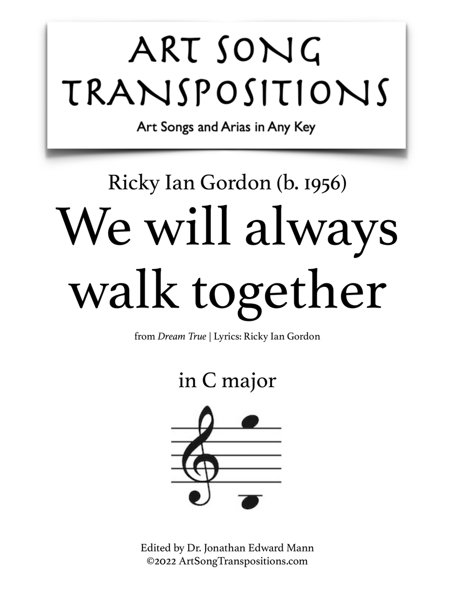 We Will Always Walk Together Piano, Vocal scores gallery preview page 1