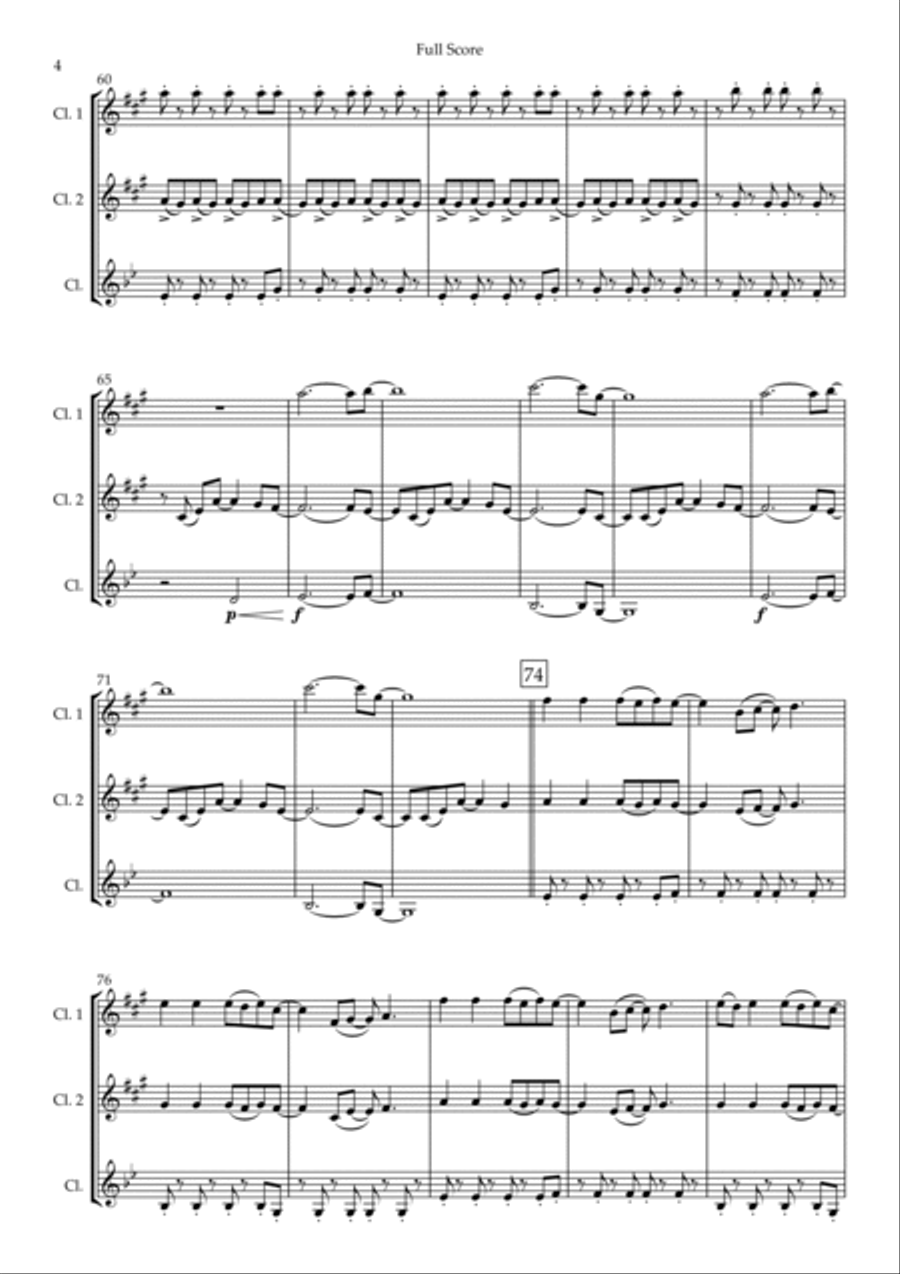 Viva La Vida Clarinet Trio scores gallery preview page 4