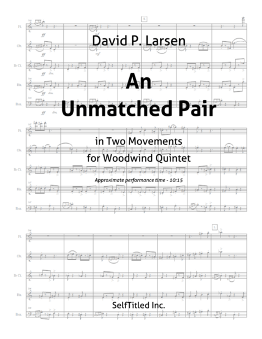 An Unmatched Pair An Unmatched Pair Woodwind Quintet scores gallery preview page 1
