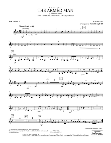 The Armed Man (from A Mass for Peace) (arr. Robert Longfield) - Bb Clarinet 2