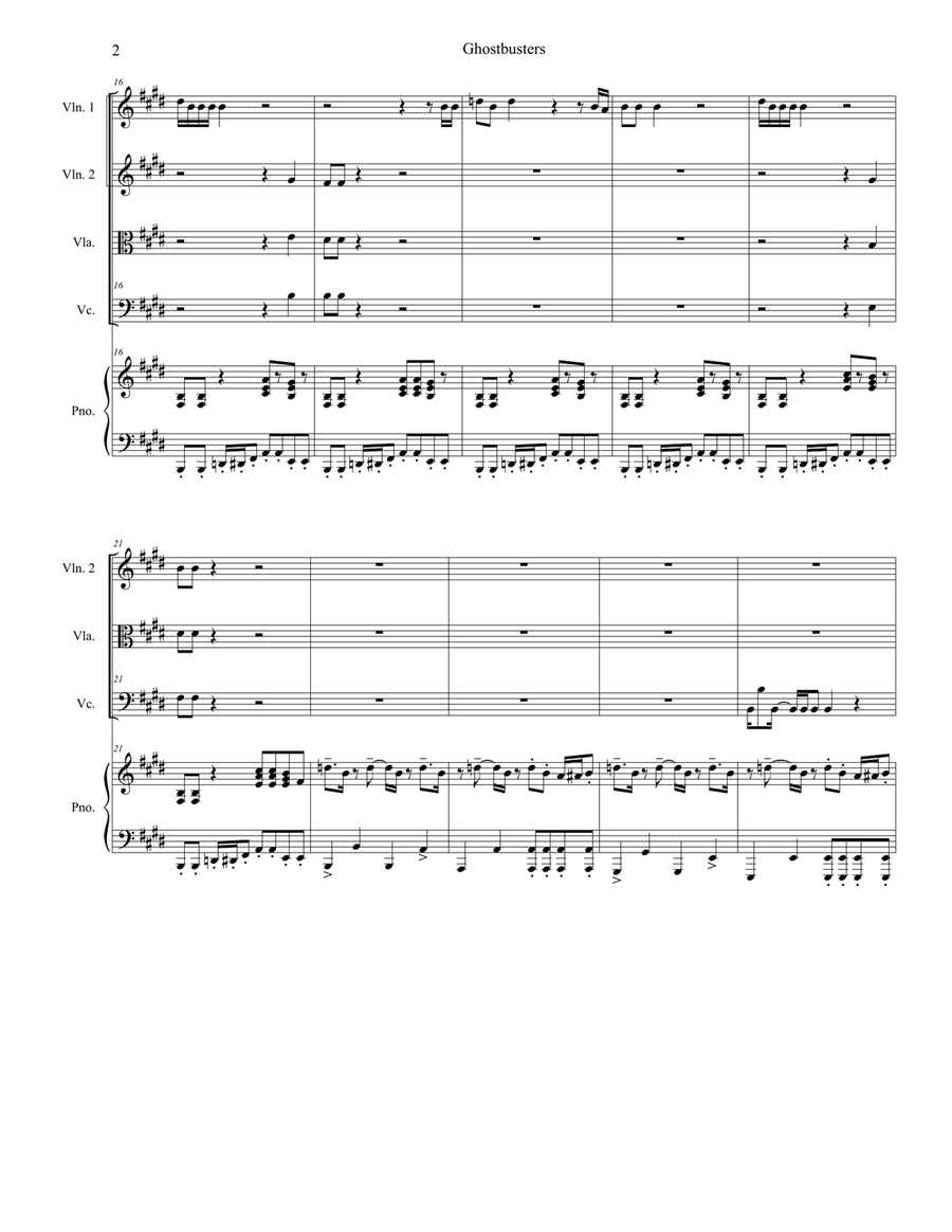 Ghostbusters Ghostbusters Piano Quintet scores gallery preview page 2