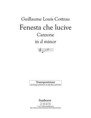 Cottrau: Fenesta che lucive (transposed to d minor)