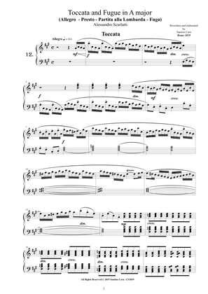 Book cover for Scarlatti A - Toccata and Fugue No.12 in A major for Piano