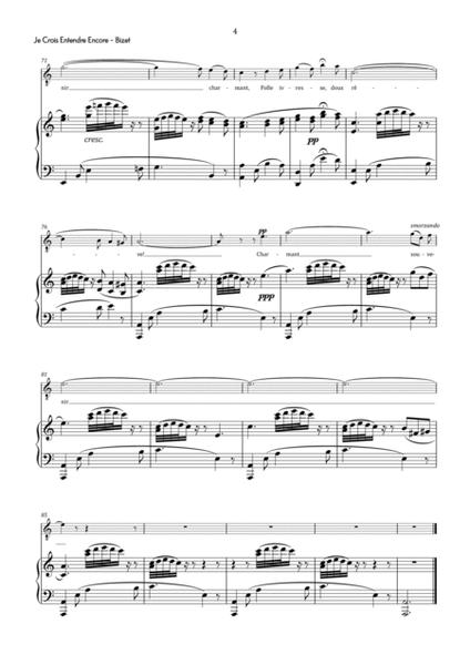 Bizet - Je Crois Entendre Encore (Aria from Les Pêcheurs de Perles) for Tenor & Piano - Advanced image number null