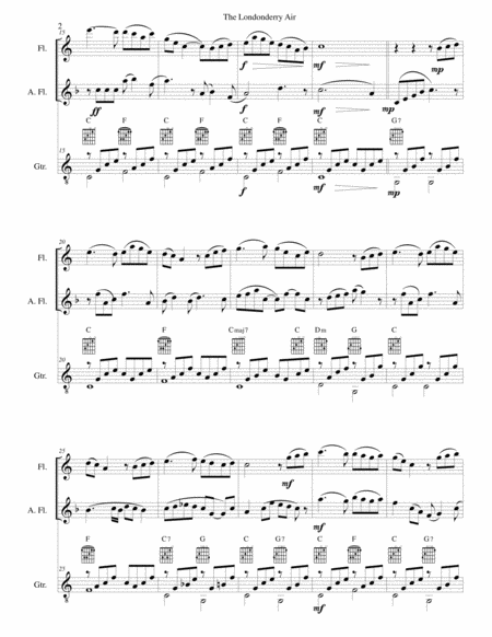 The Londonderry Air (Oh Danny Boy) for flute, alto flute and guitar image number null