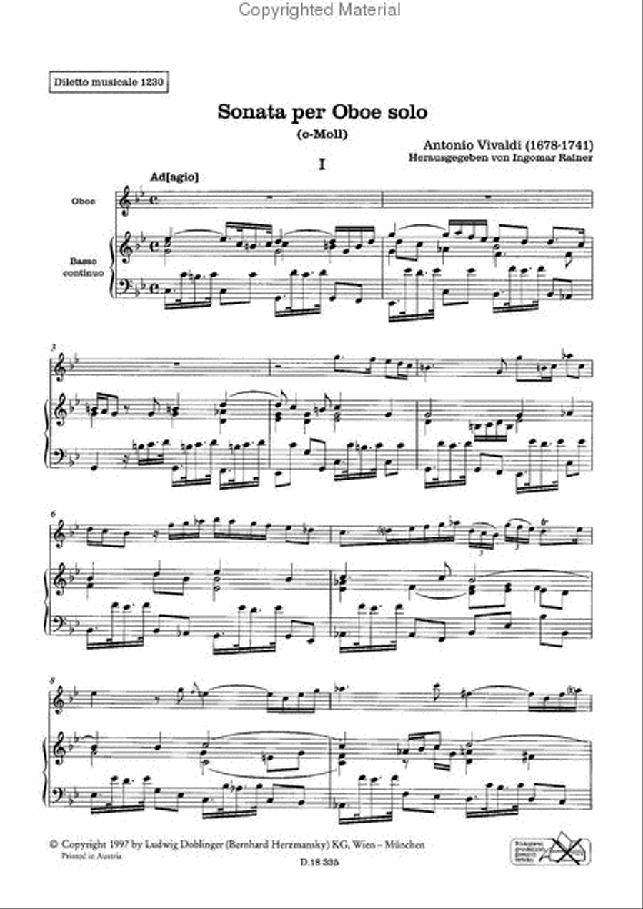 Sonate c-moll Oboe scores gallery preview page 2