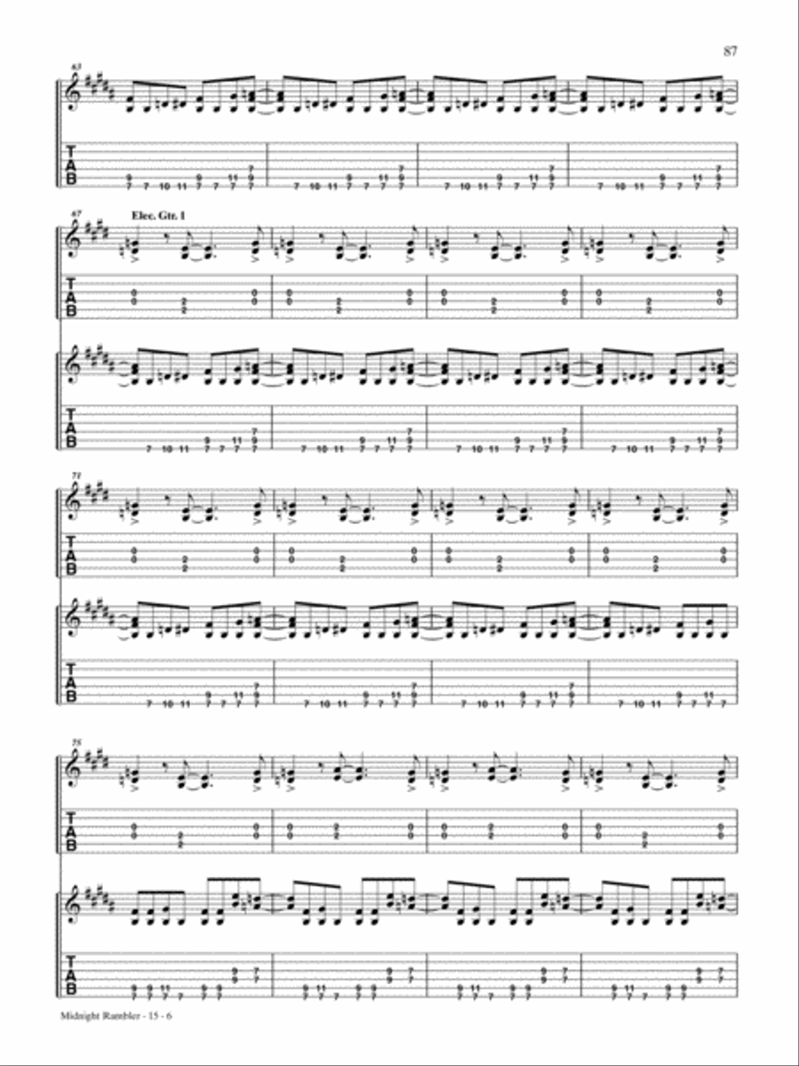 Midnight Rambler Guitar Tablature scores gallery preview page 6