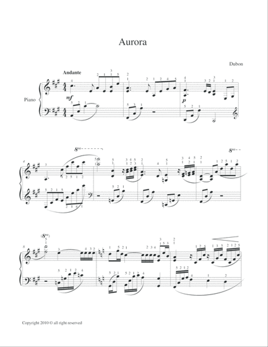 Aurora Aurora Piano Solo scores gallery preview page 2