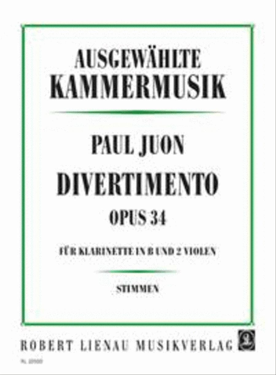 Divertimento op. 34 Divertimento op. 34 Clarinet scores gallery preview page 1