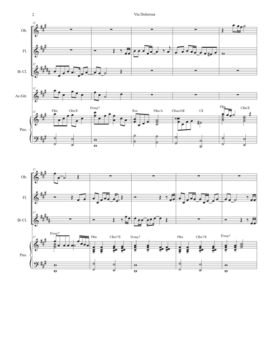 Via Dolorosa Woodwind Duet scores gallery preview page 2