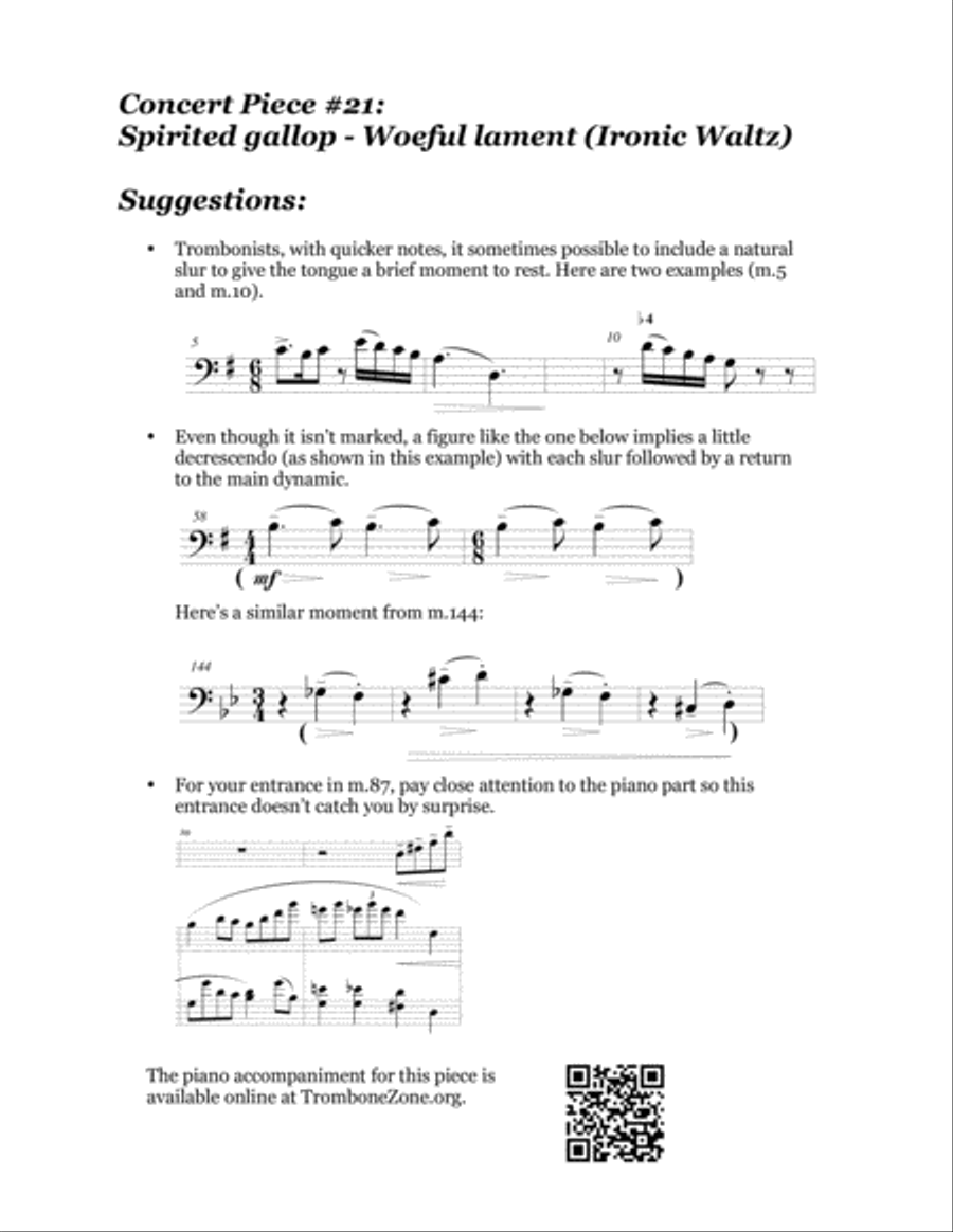 Concert Piece #21 Spirited gallop – Woeful lament (Ironic Waltz) Trombone Solo scores gallery preview page 3