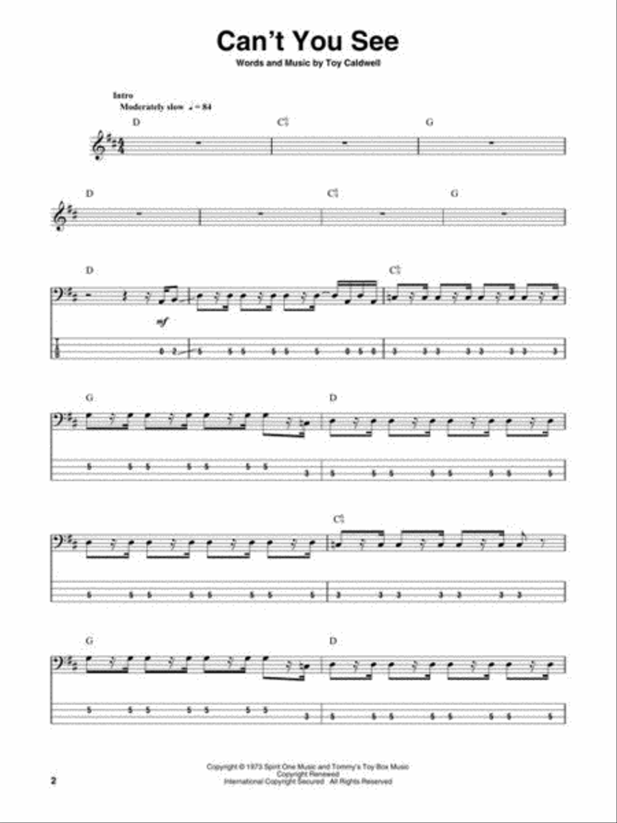 Southern Rock Bass Guitar Tablature scores gallery preview page 4