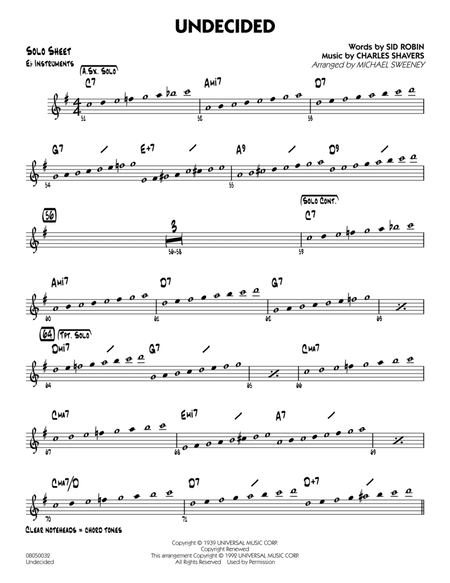 Undecided - Eb Solo Sheet
