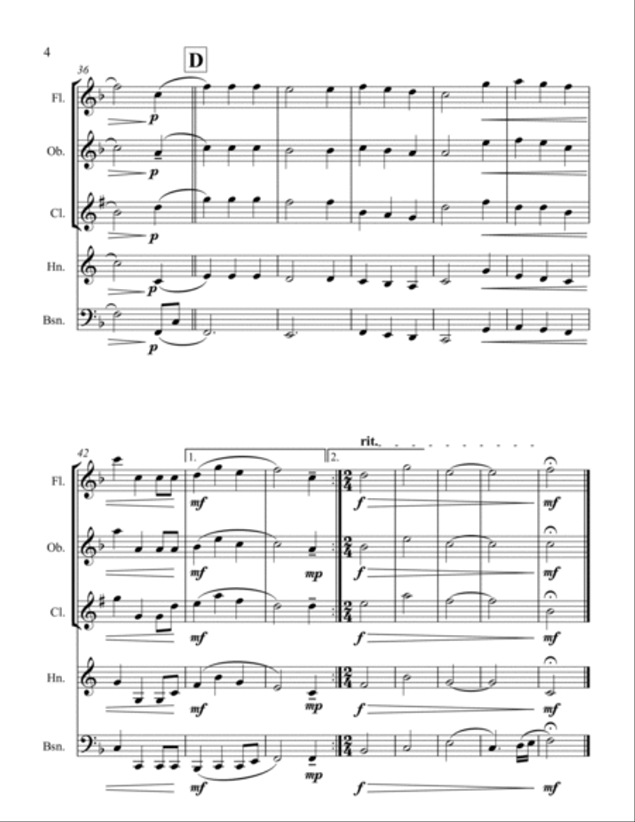 We Wish You a Merry Christmas - Woodwind Quintet Woodwind Quintet scores gallery preview page 4
