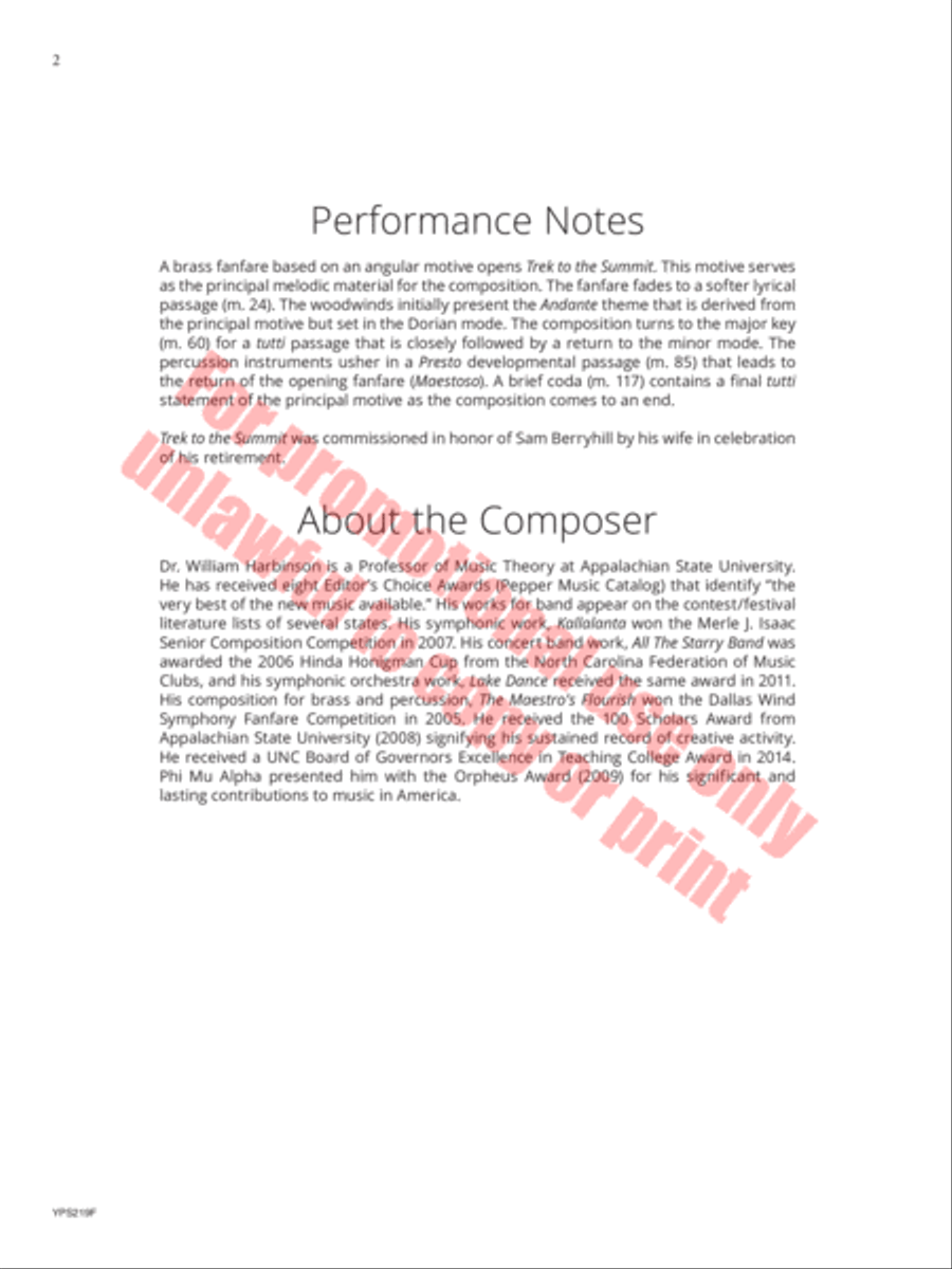 Trek to the Summit Concert Band scores gallery preview page 3