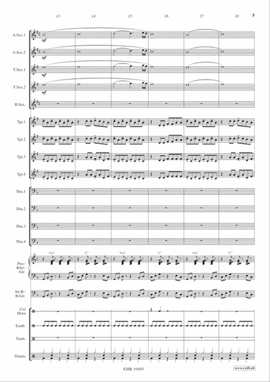 Cha Cha Slide Big Band scores gallery preview page 6
