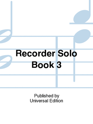 Book cover for Recorder Solo Book 3