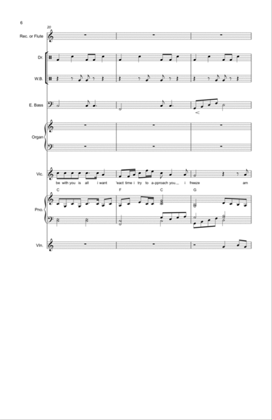 I wish you were mine - Score Only Concert Band scores gallery preview page 6