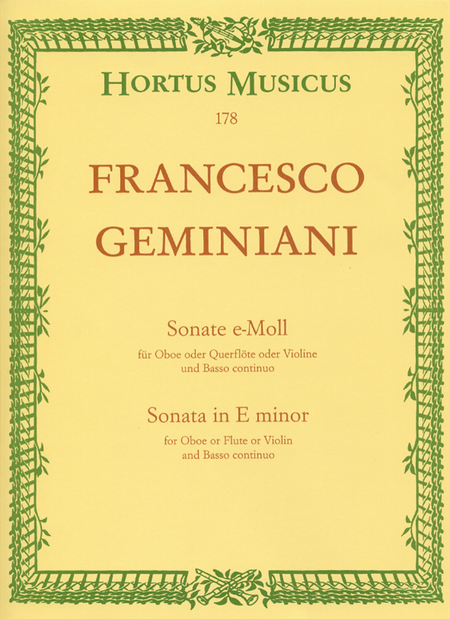 Sonata for Oboe (Flute, Violine) and Basso continuo