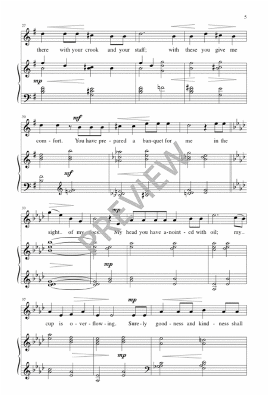 Psalm 23 Unison Choir scores gallery preview page 5