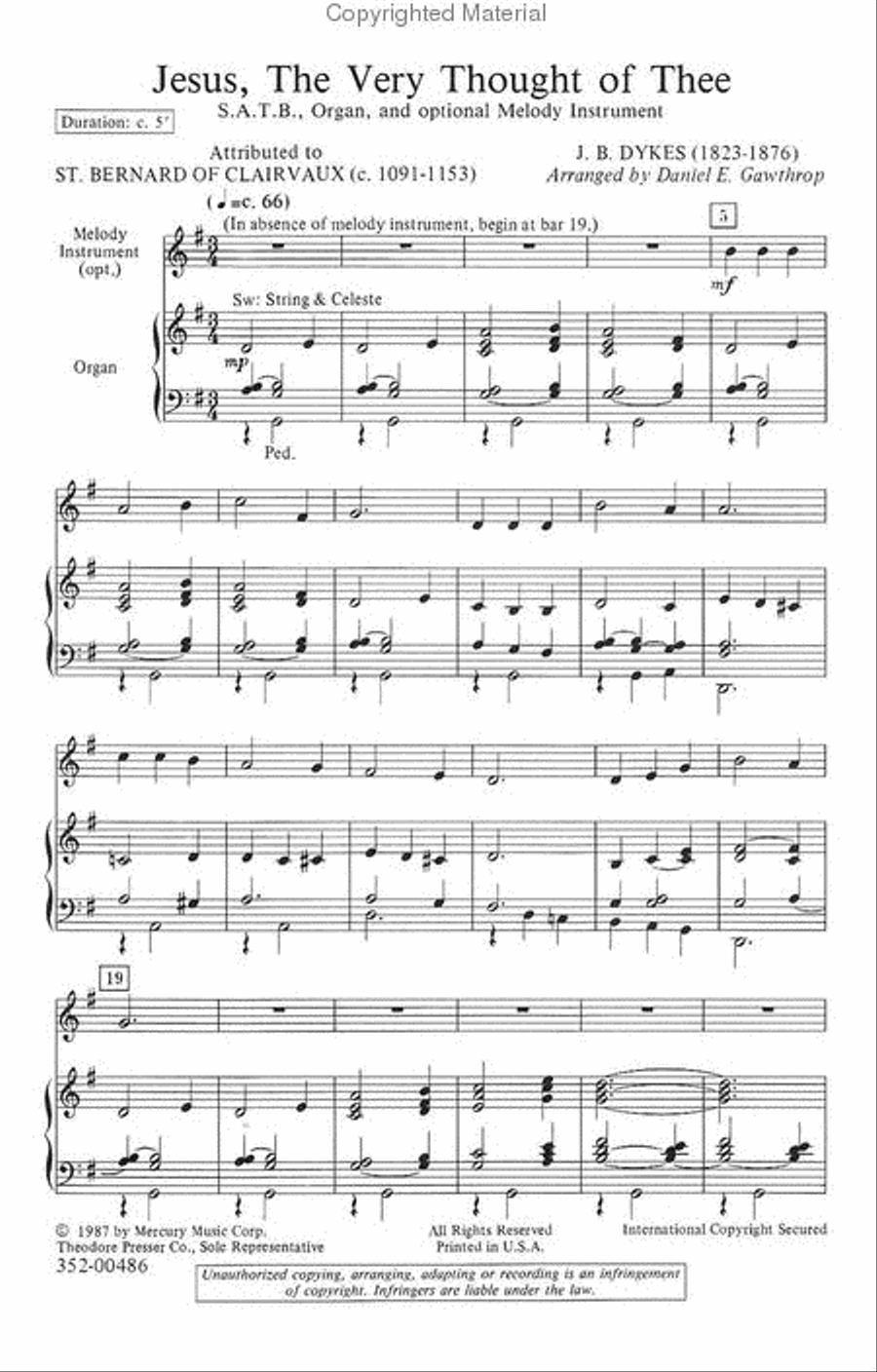 Jesus, The Very Thought of thee 4-Part scores gallery preview page 2