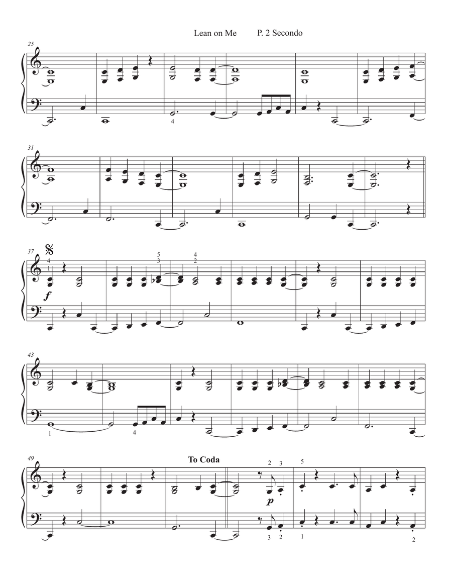 Lean On Me Lean On Me 1 Piano, 4-Hands scores gallery preview page 4