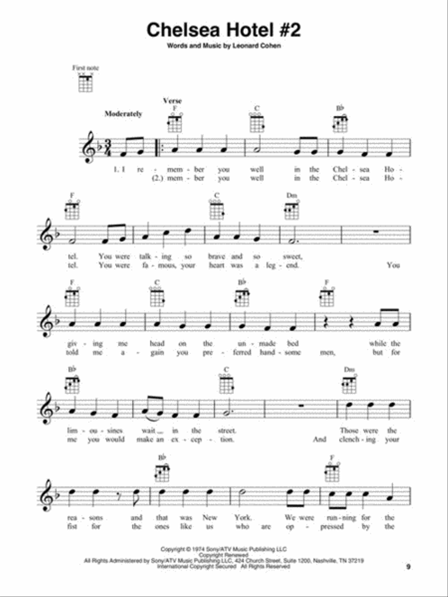 Leonard Cohen for Ukulele Ukulele scores gallery preview page 5