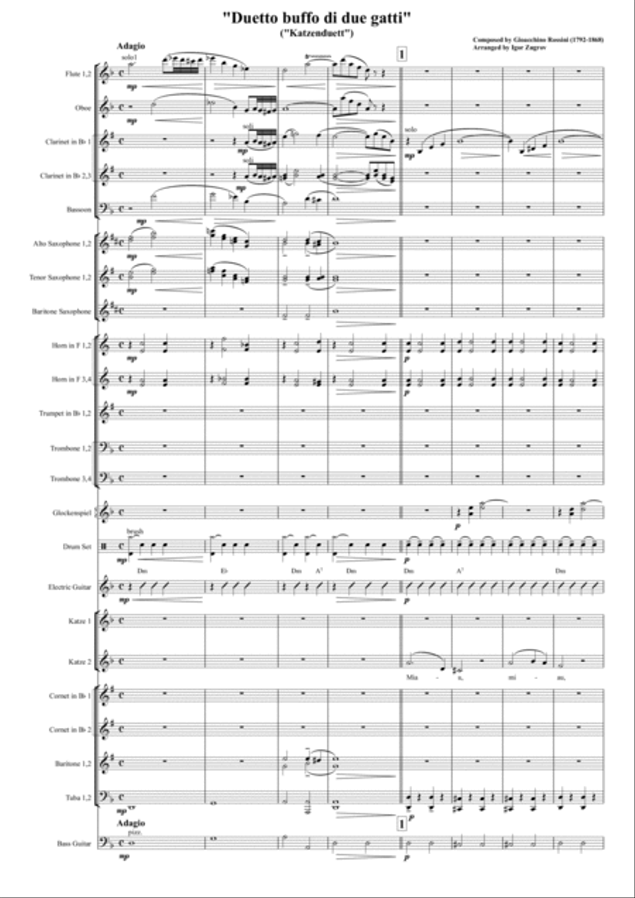 Duetto buffo di due gatti - Katzenduett Marching Band scores gallery preview page 2