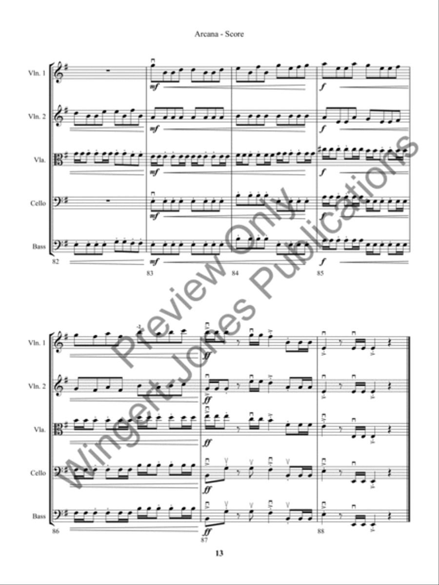 Arcana (Score) String Orchestra scores gallery preview page 16