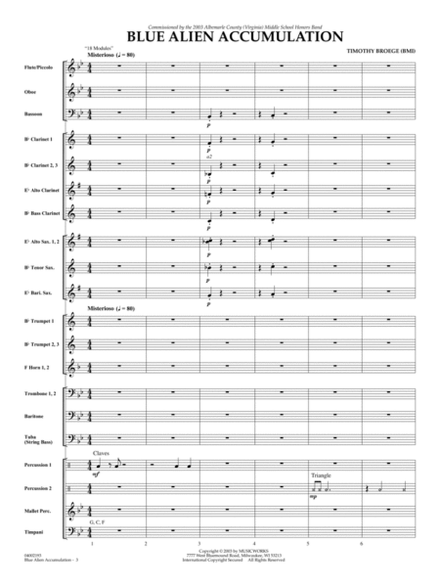 Blue Alien Accumulation - Conductor Score (Full Score)