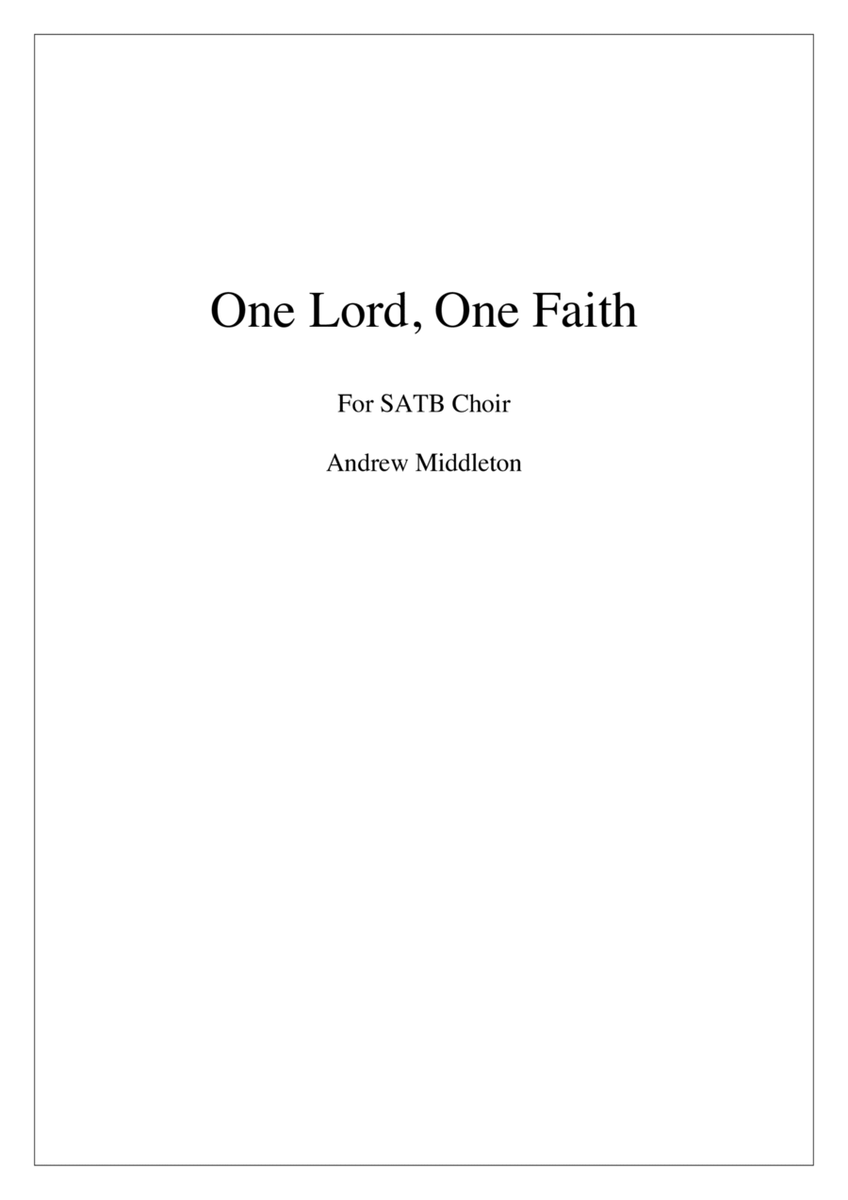 One Lord, One Faith for Unaccompanied Choir image number null