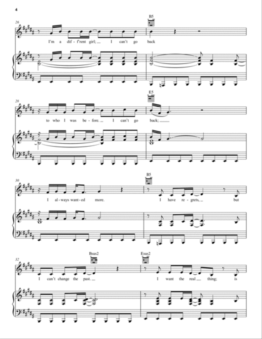 I Can't Go Back (from Pretty Woman: The Musical) Piano, Vocal, Guitar scores gallery preview page 4