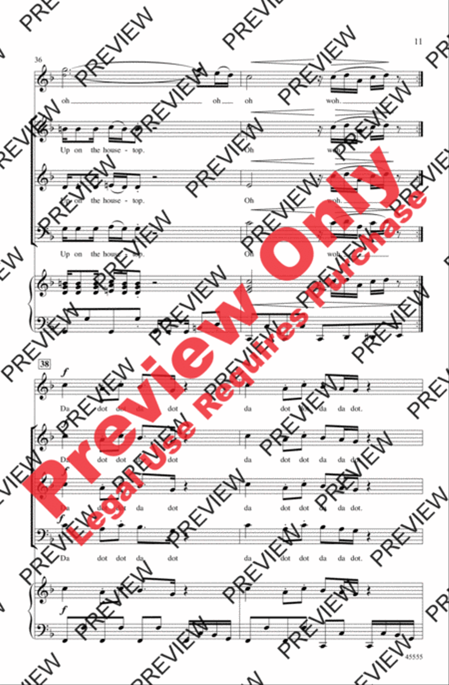 Up on the Housetop 3-Part scores gallery preview page 11