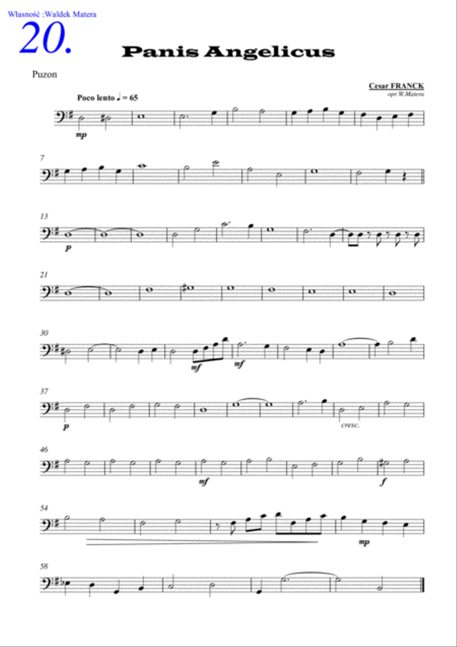 Cesar Franck - Panis Angelicus for Brass Quintet Brass Quintet scores gallery preview page 4