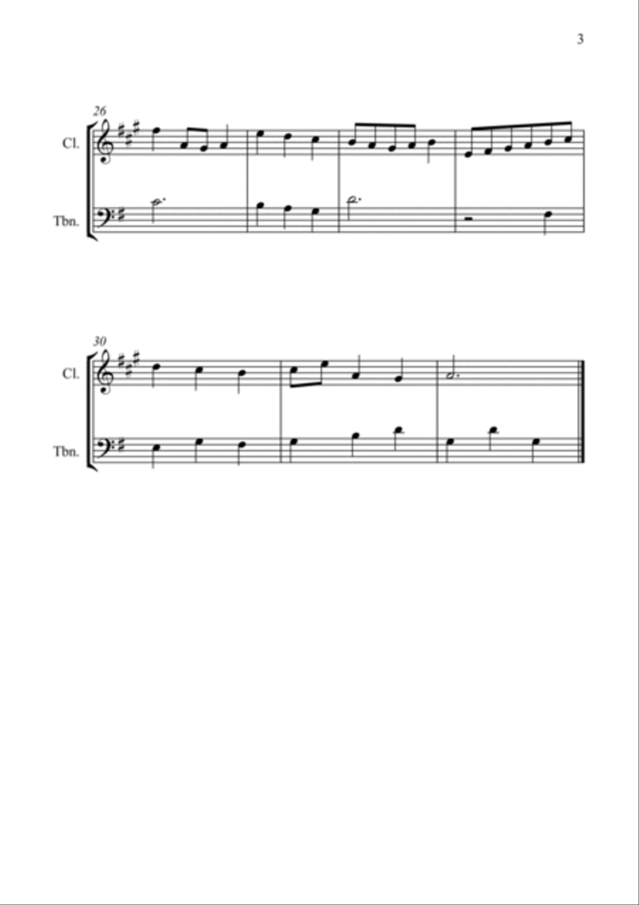 Minueto B-Flat Clarinet scores gallery preview page 3