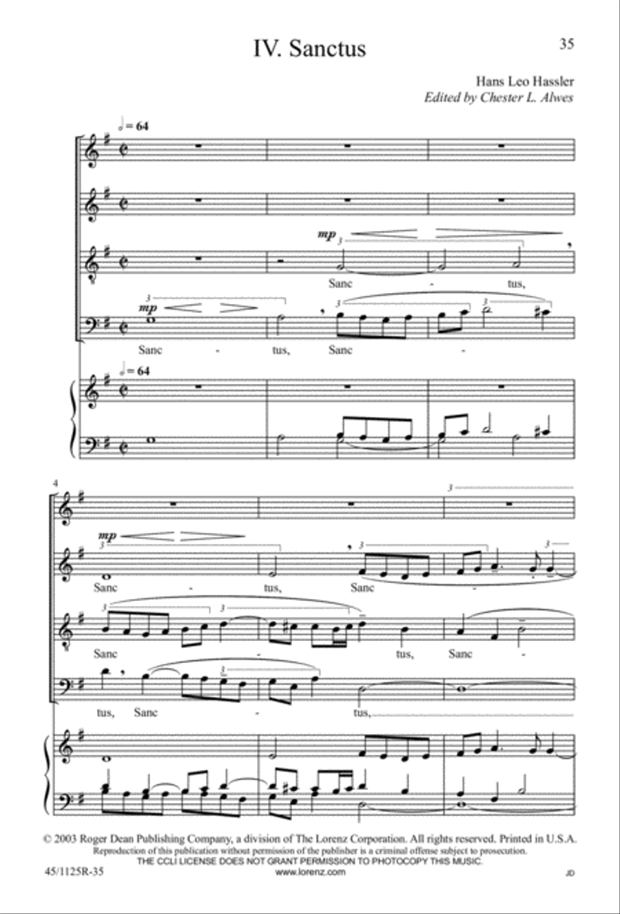 Missa super Dixit Maria Missa super Dixit Maria 4-Part scores gallery preview page 37