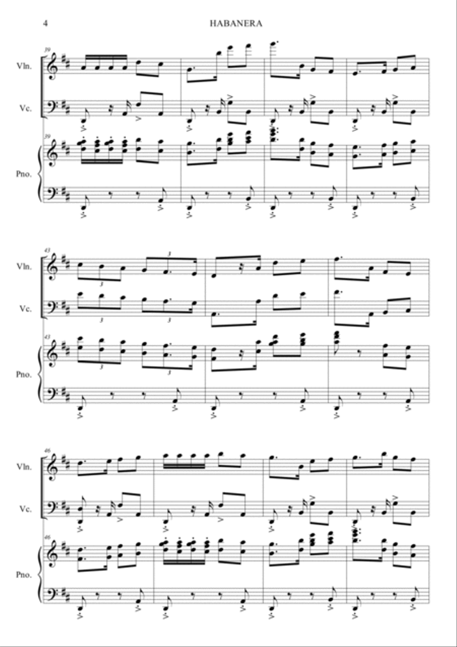 Habanera (Opera Carmen) Piano Trio scores gallery preview page 4