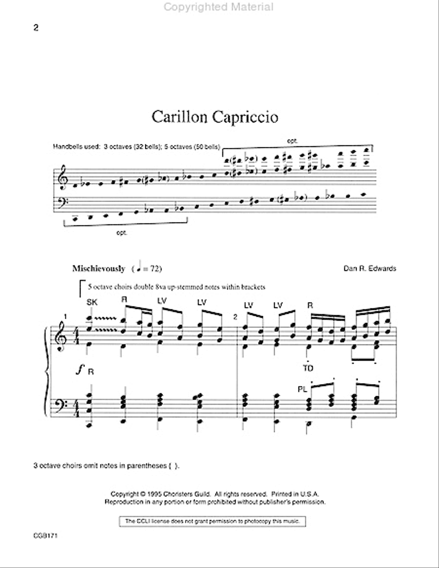 Carillon Capriccio Handbell Choir scores gallery preview page 2